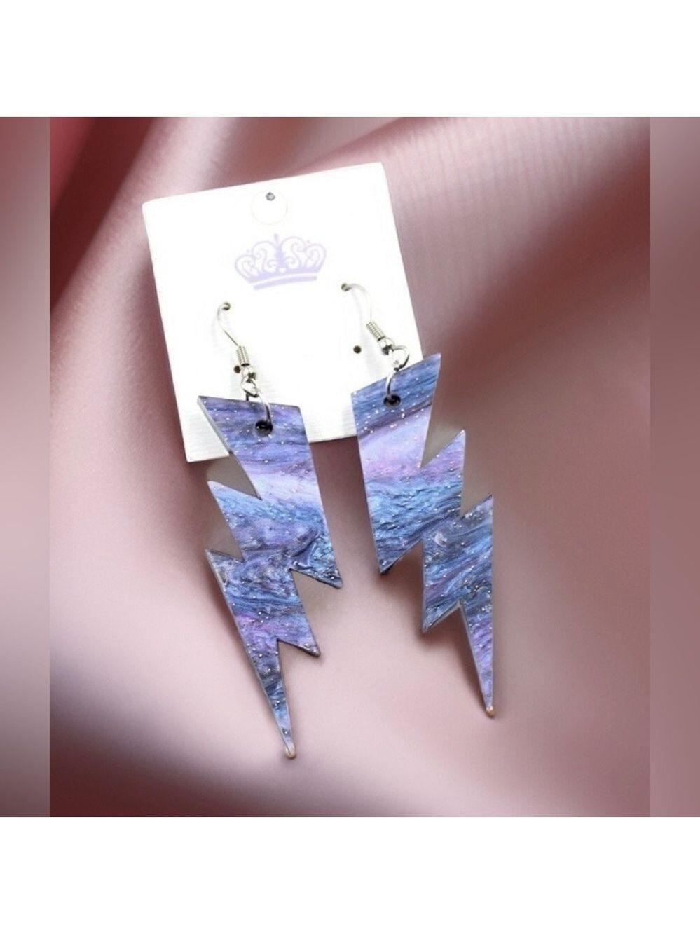 NEW Purple and blue lightning bolt earrings new with tags NWT